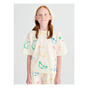 True Artist - T-shirt Birds Organik pamuk | Ekru