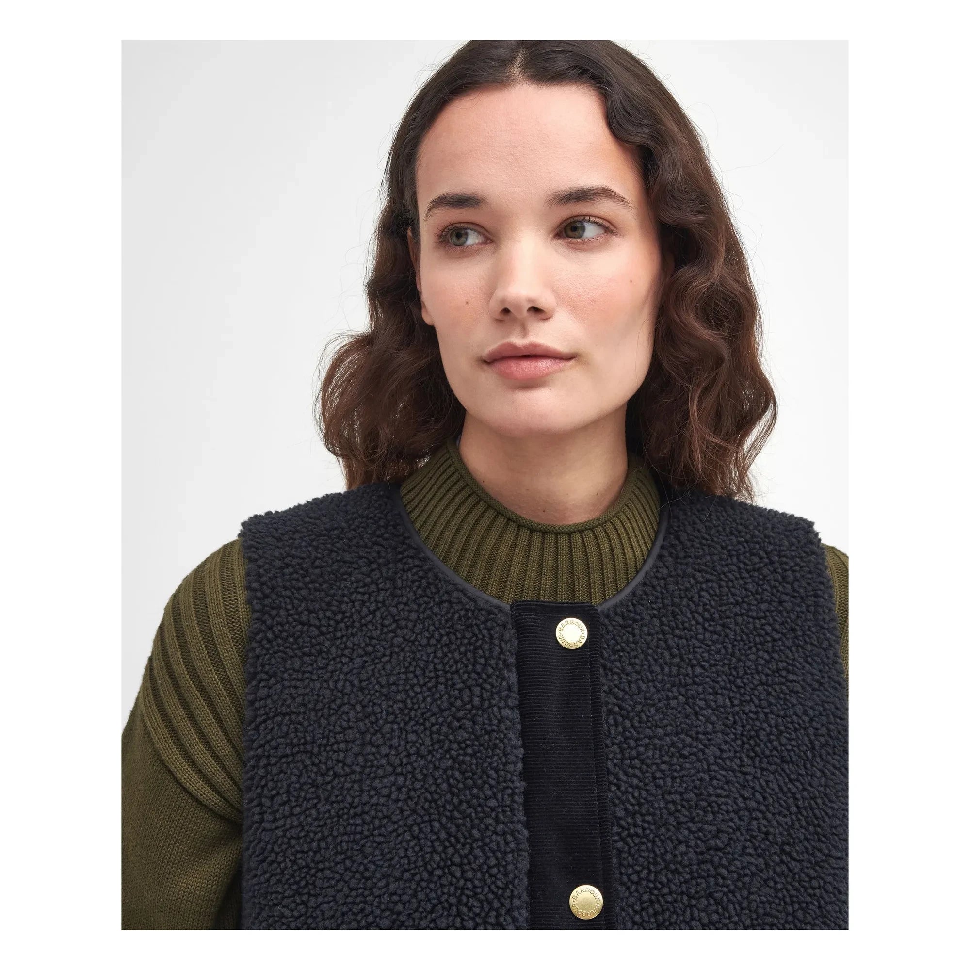 Barbour - Dulsie Shearling Kolsuz Ceket | Siyah