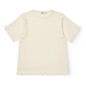 Copenhagen Colors - Pointelle organik pamuklu T-shirt | Krem