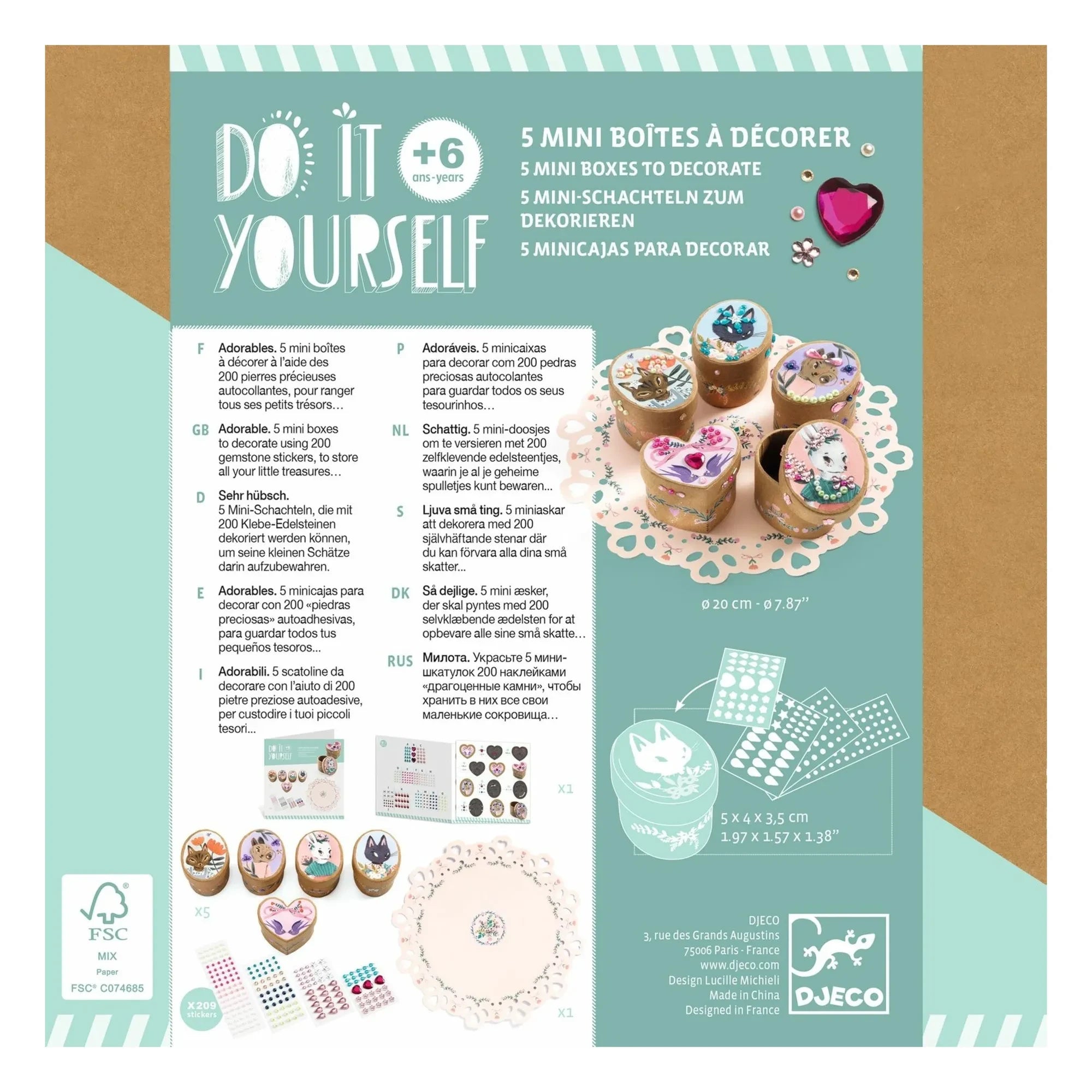 Djeco - DIY Kit - Mini kutular oluşturmak için