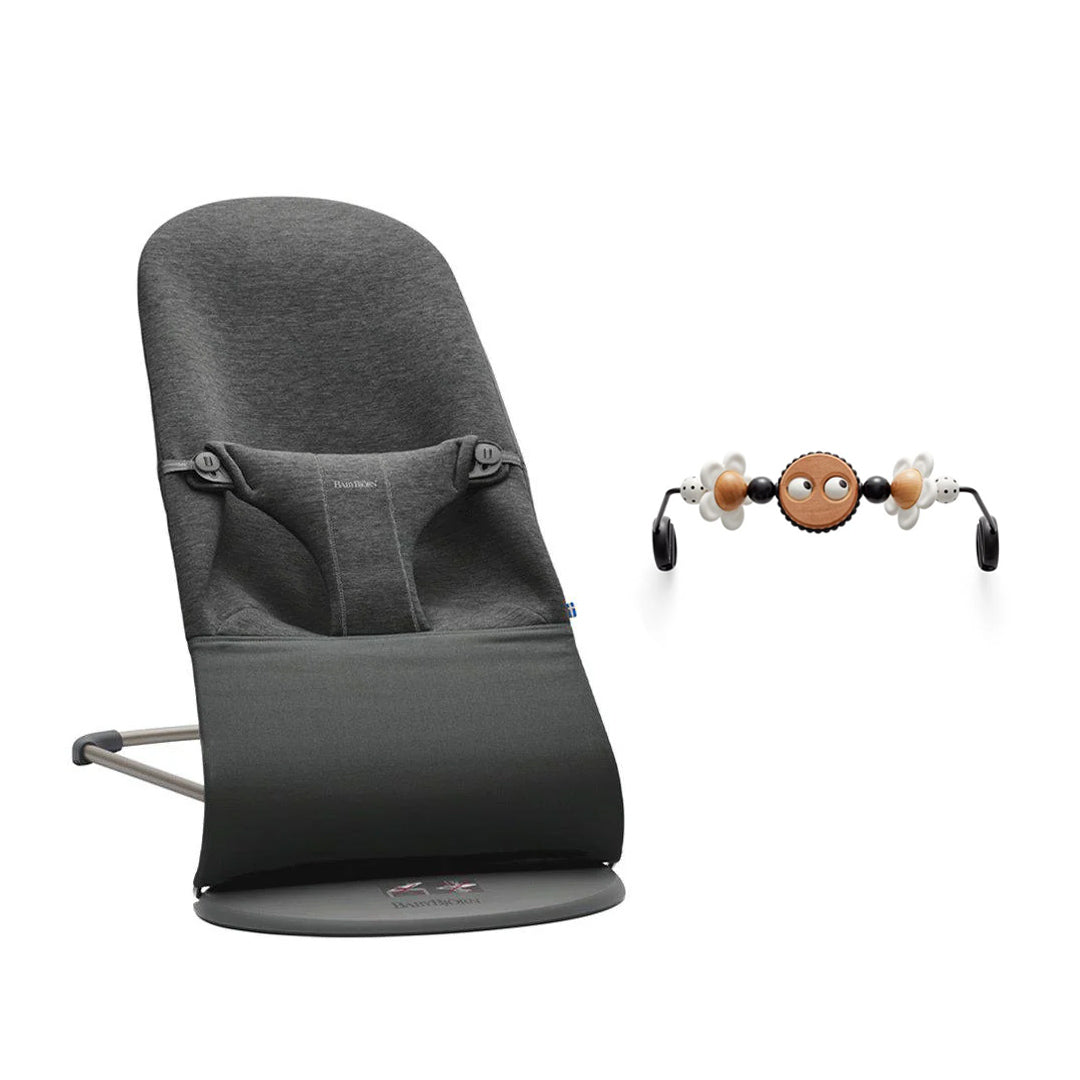 BabyBjorn Bouncer Bliss - 3D Jersey - Charcoal Grey-Baby Bouncers-Googly Eyes B+W- | Natural Baby Shower