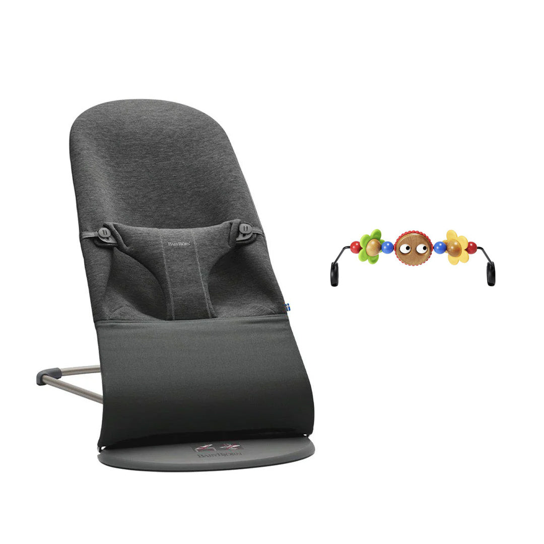 BabyBjorn Bouncer Bliss - 3D Jersey - Charcoal Grey-Baby Bouncers-Googly Eyes Bright- | Natural Baby Shower