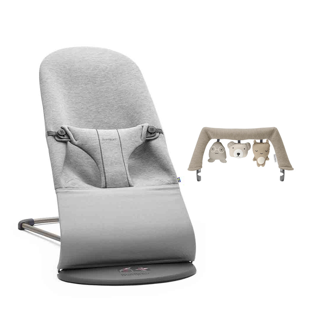 BabyBjorn Bouncer Bliss - 3D Jersey - Light Grey-Baby Bouncers-Soft Friends Sand- | Natural Baby Shower