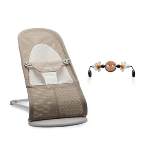 BabyBjorn Balance Soft Mesh Baby Bouncer - Grey Frame - Grey Beige-Baby Bouncers-Googly Eyes B+W- | Natural Baby Shower