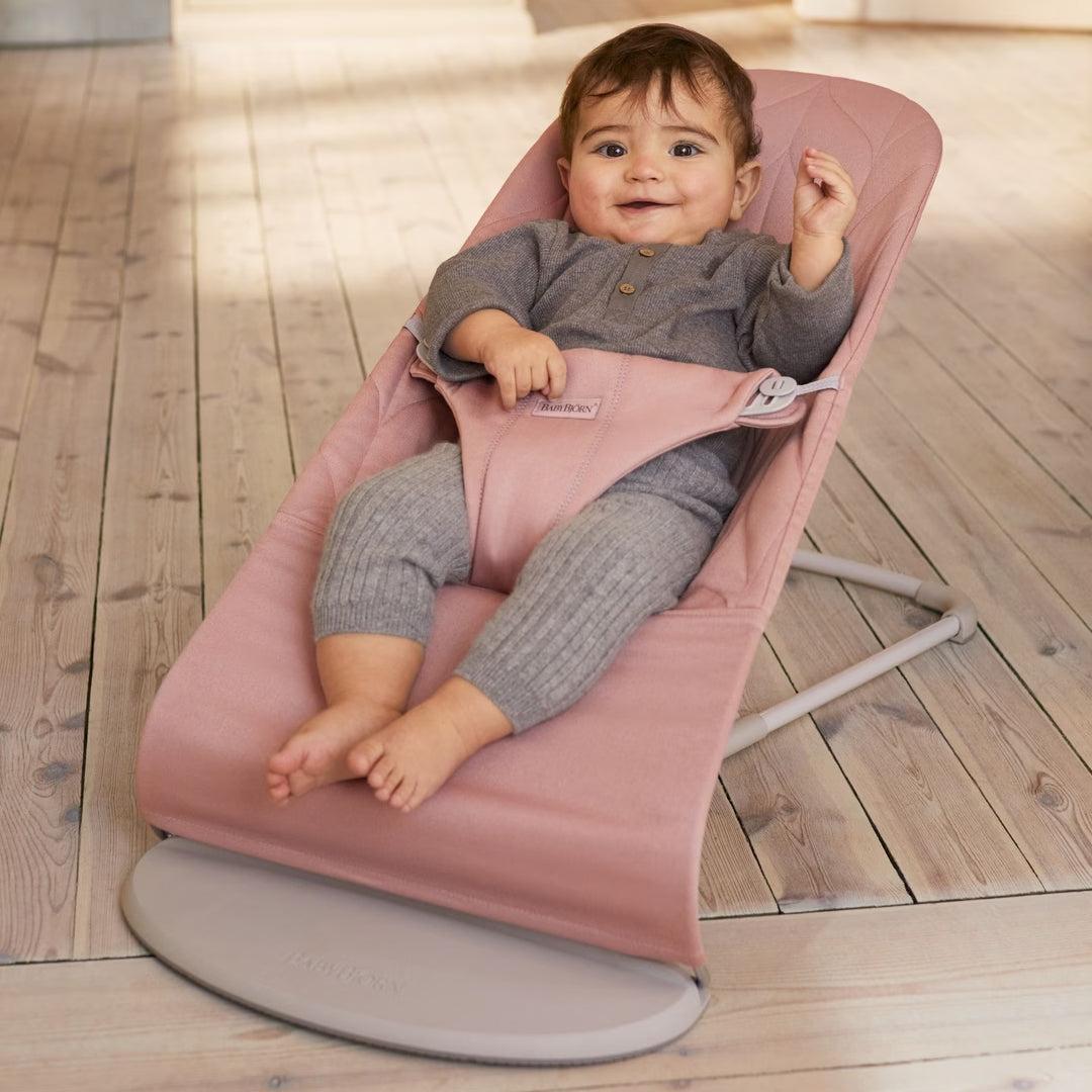 BabyBjörn Bliss Woven Petal Quilt Baby Bouncer - Dusty Pink-Baby Bouncers-Dusty Pink- | Natural Baby Shower