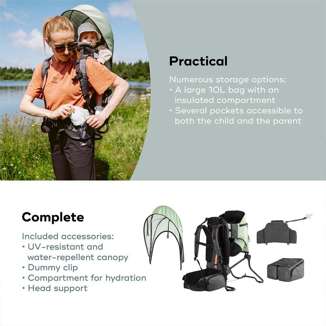 Babymoov Moov & Hike Baby Carrier - Sage Green-Baby Carriers-Sage Green- | Natural Baby Shower