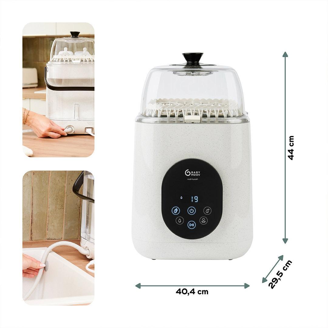 Babymoov NutriWash 4 in 1 Bottle Washer, Steriliser, Dryer & Storer - Mineral Beige-Bottle Cleaners-Mineral Beige-Each | Natural Baby Shower