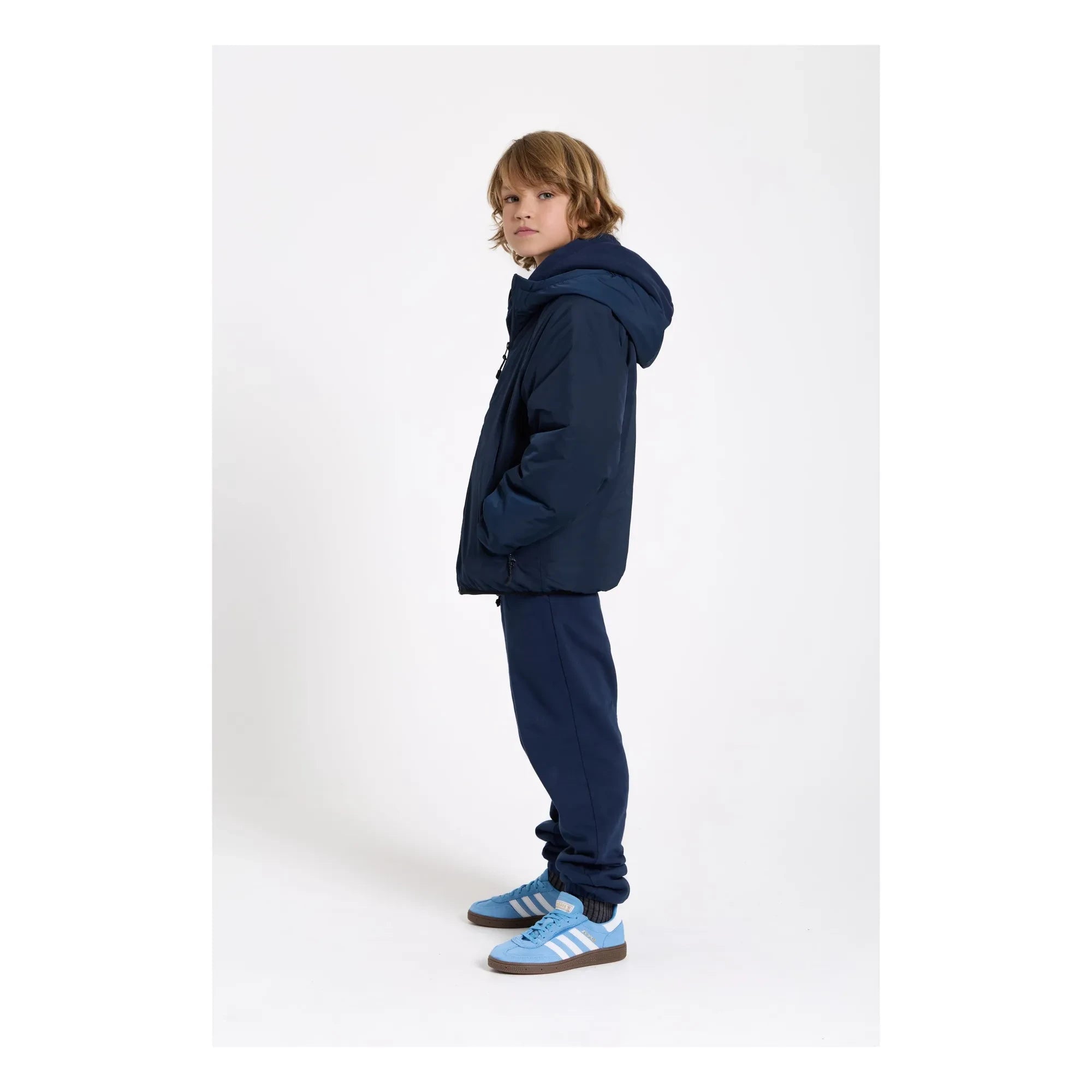 Smallable Kid - Yıkanmış mavi organik pamuk jogger