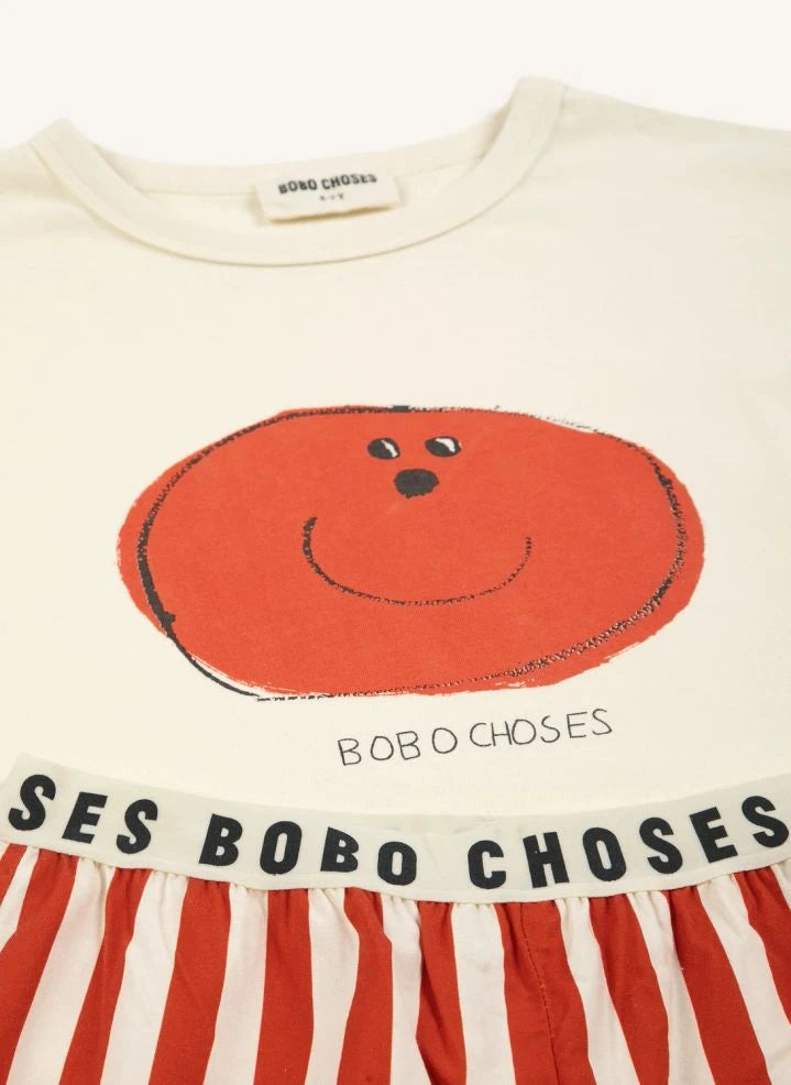 Bobo Choses - Bobo Choses طقم تي شيرت وبنطال من القطن العضوي | أحمر
