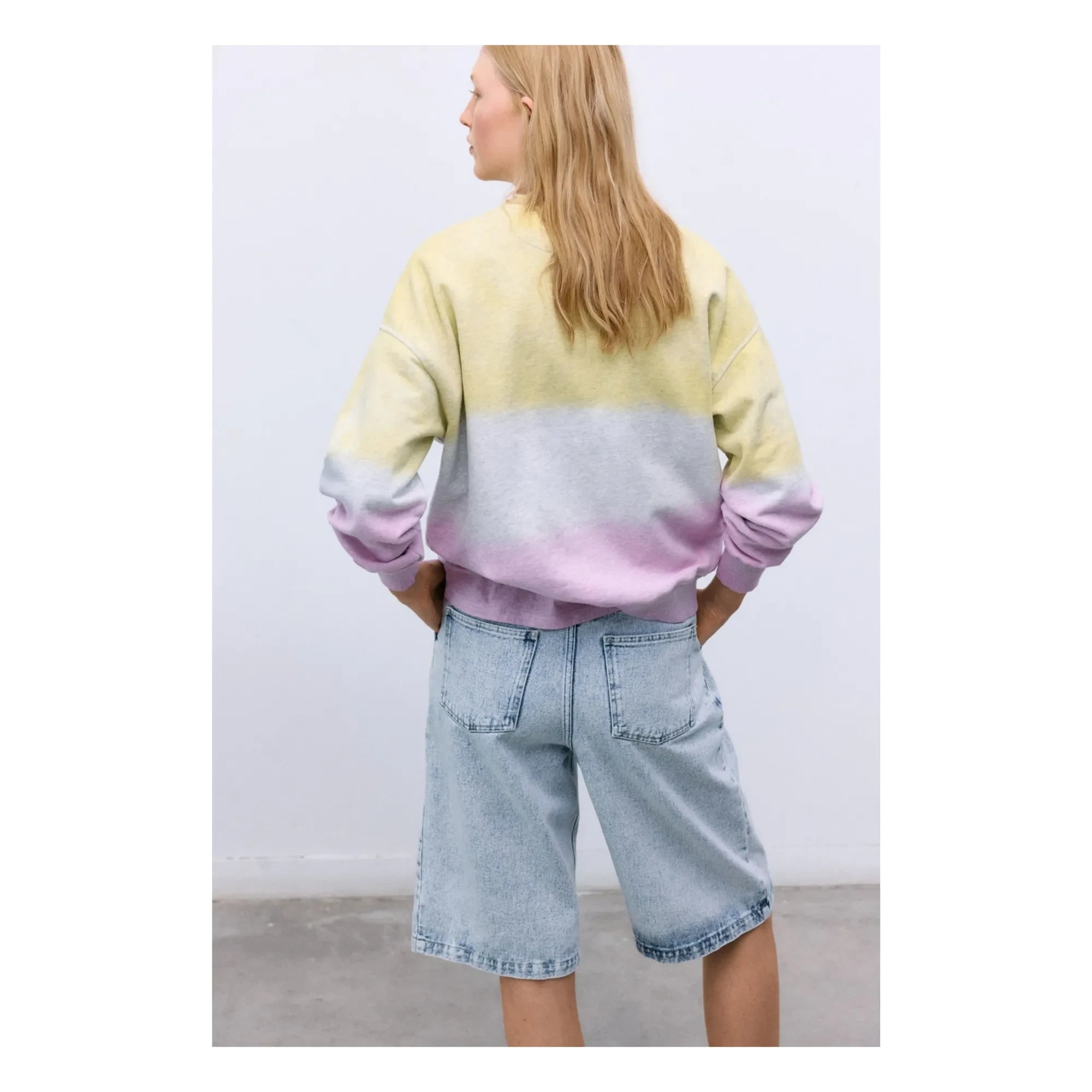 the new society - Pamuklu Bermuda şort | Denim mavisi