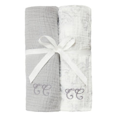 Tartine et Chocolat - Toile de Jouy bebek bezleri - 2'li Set | Gri
