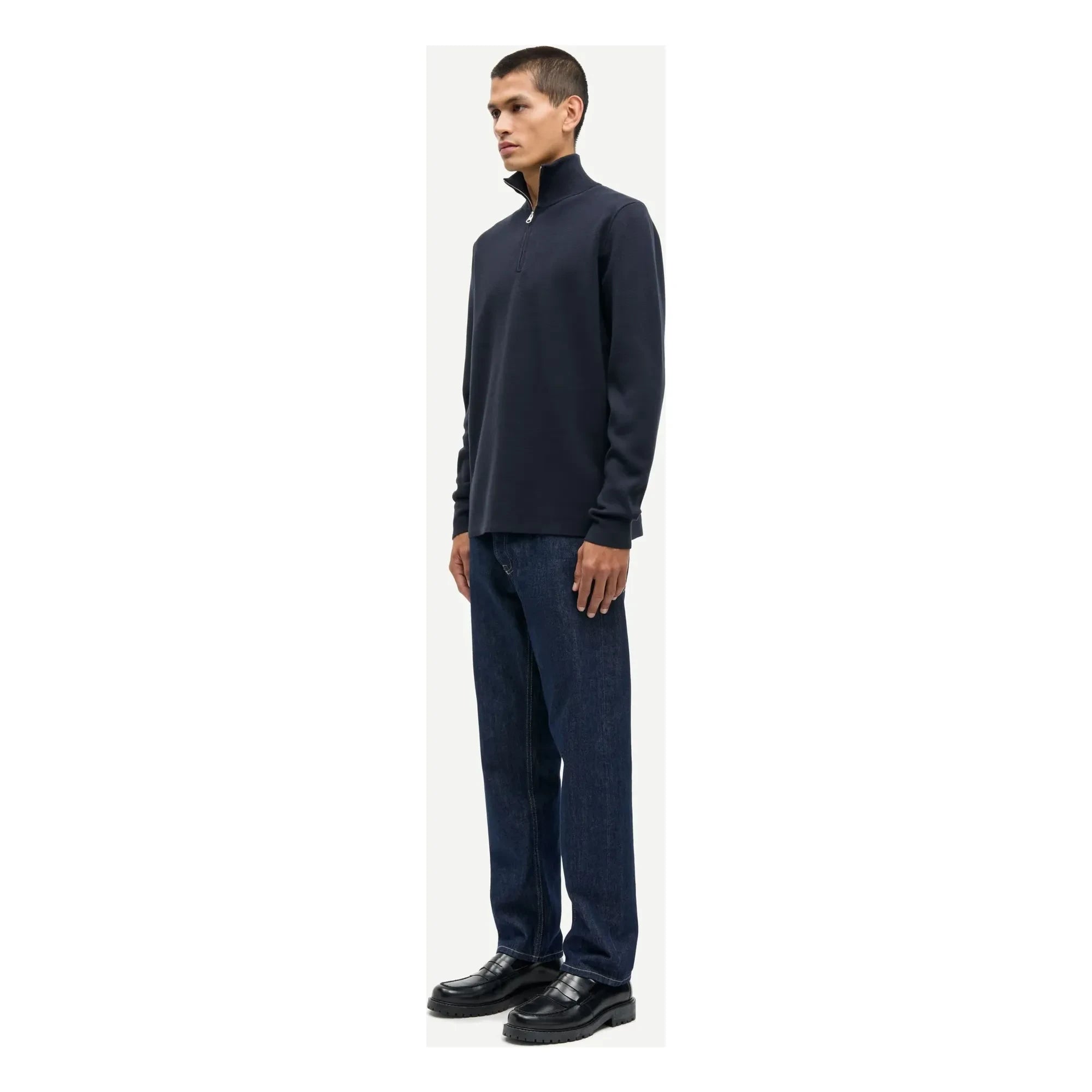 Samsoe Samsoe - Gunan Yarım Fermuarlı Sweatshirt | Koyu Mavi