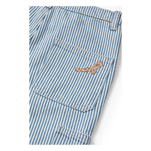Copenhagen Colors - Çizgili Organik Pamuklu Gabardin Kargo Pantolon | Mavi