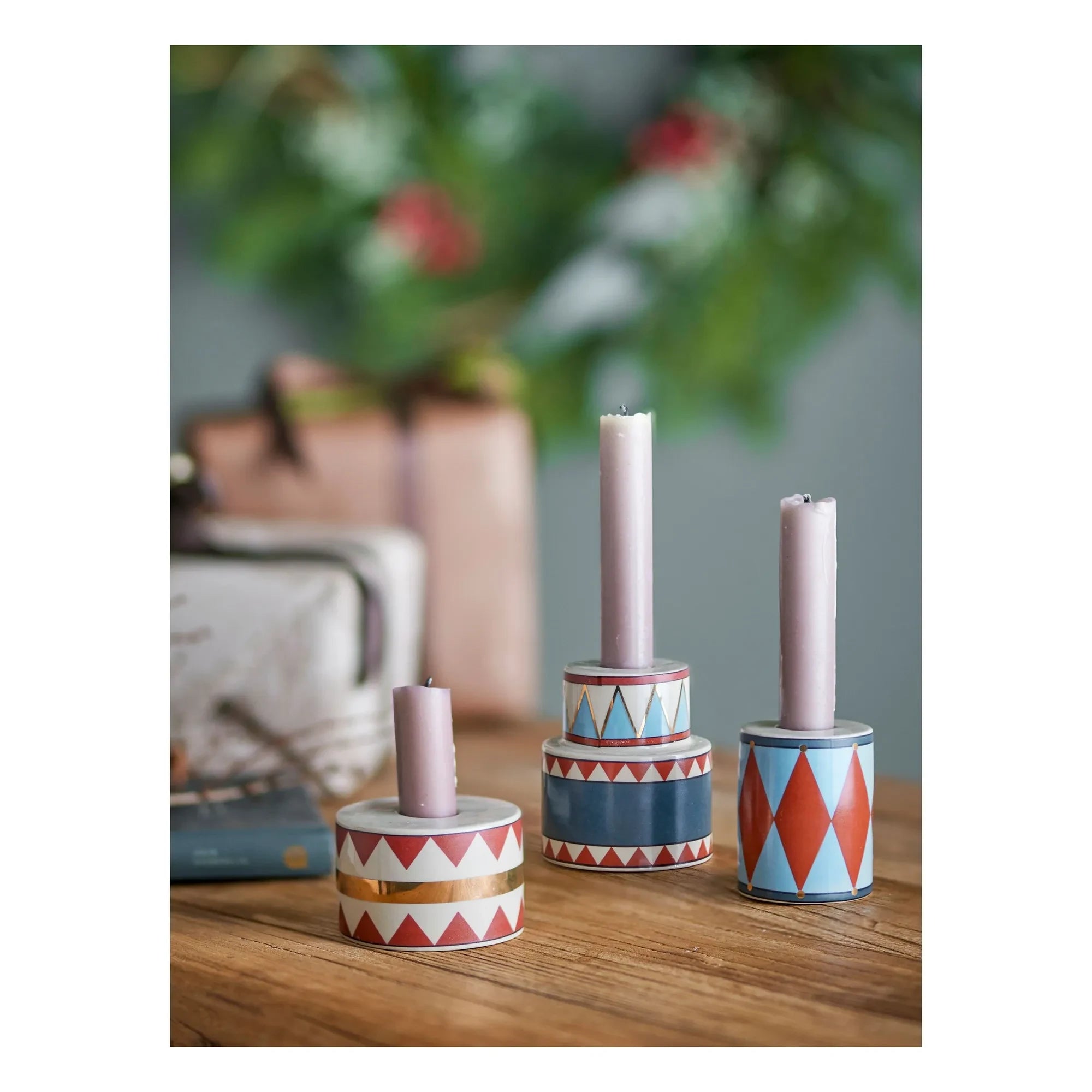Bloomingville - Stoneware Bitja mumluklar - 3'lü Set | Çok Renkli