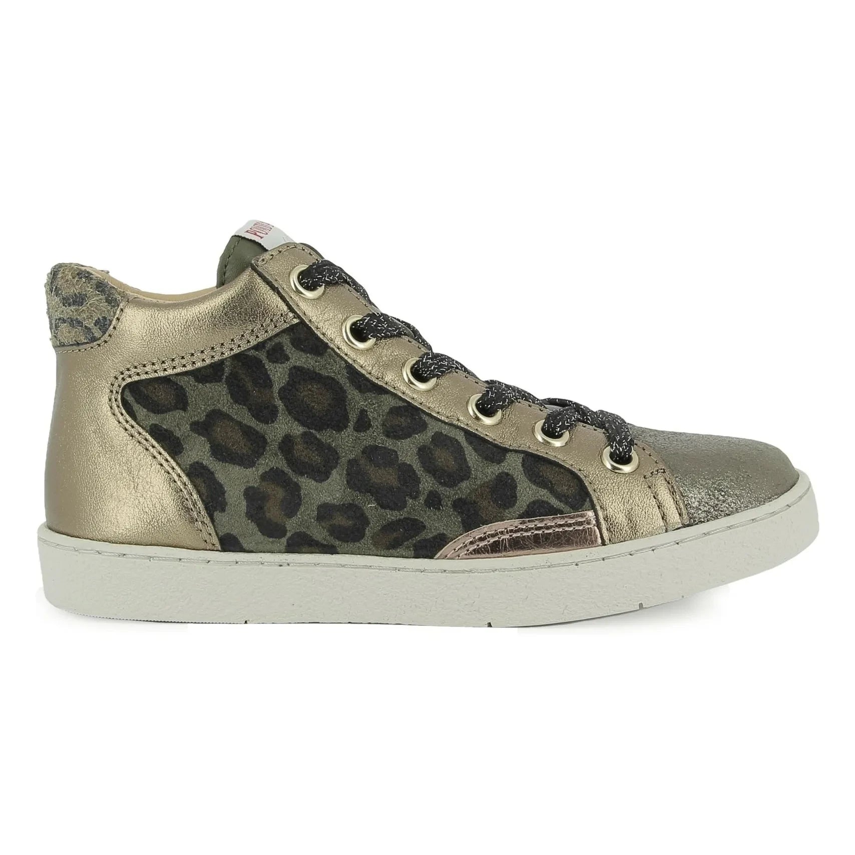 Pom d'Api - Top Touch Dantel Leopar Sneaker | Altın