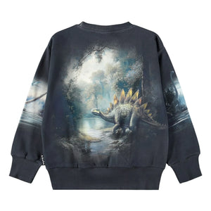 Molo - Mattis Dinosaurs Organik Pamuklu Kazak | Siyah