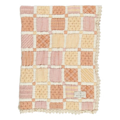 Bebe Organic - Mai Organik Pamuk Patchwork Battaniye | Sarı