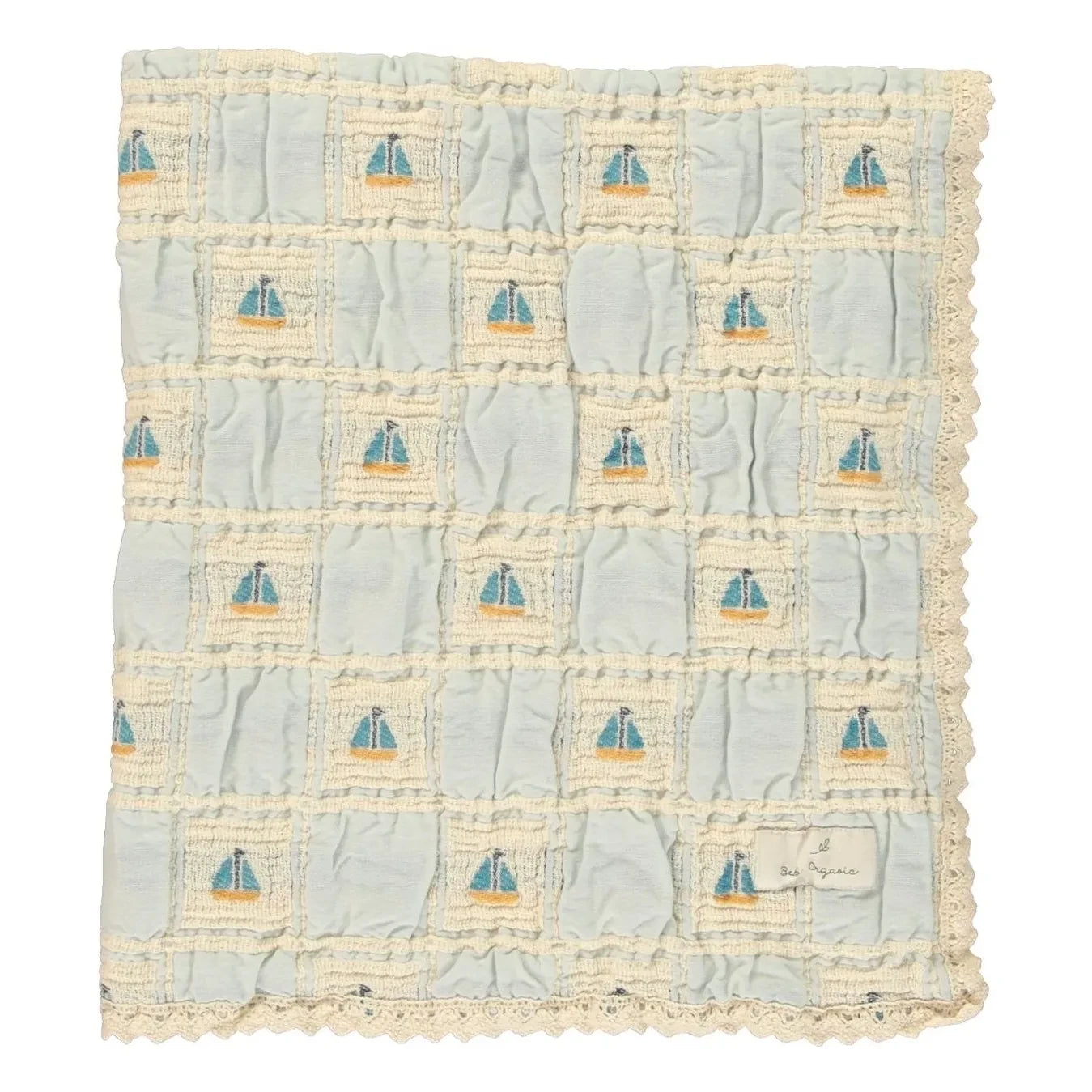 Bebe Organic - Sailor Bateaux Organik Pamuklu Battaniye | Ecru