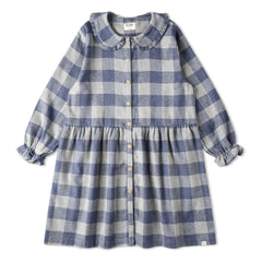 Matona - Carreaux Flanel Tencel Elbise | Mavi