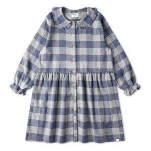 Matona - Carreaux Flanel Tencel Elbise | Mavi