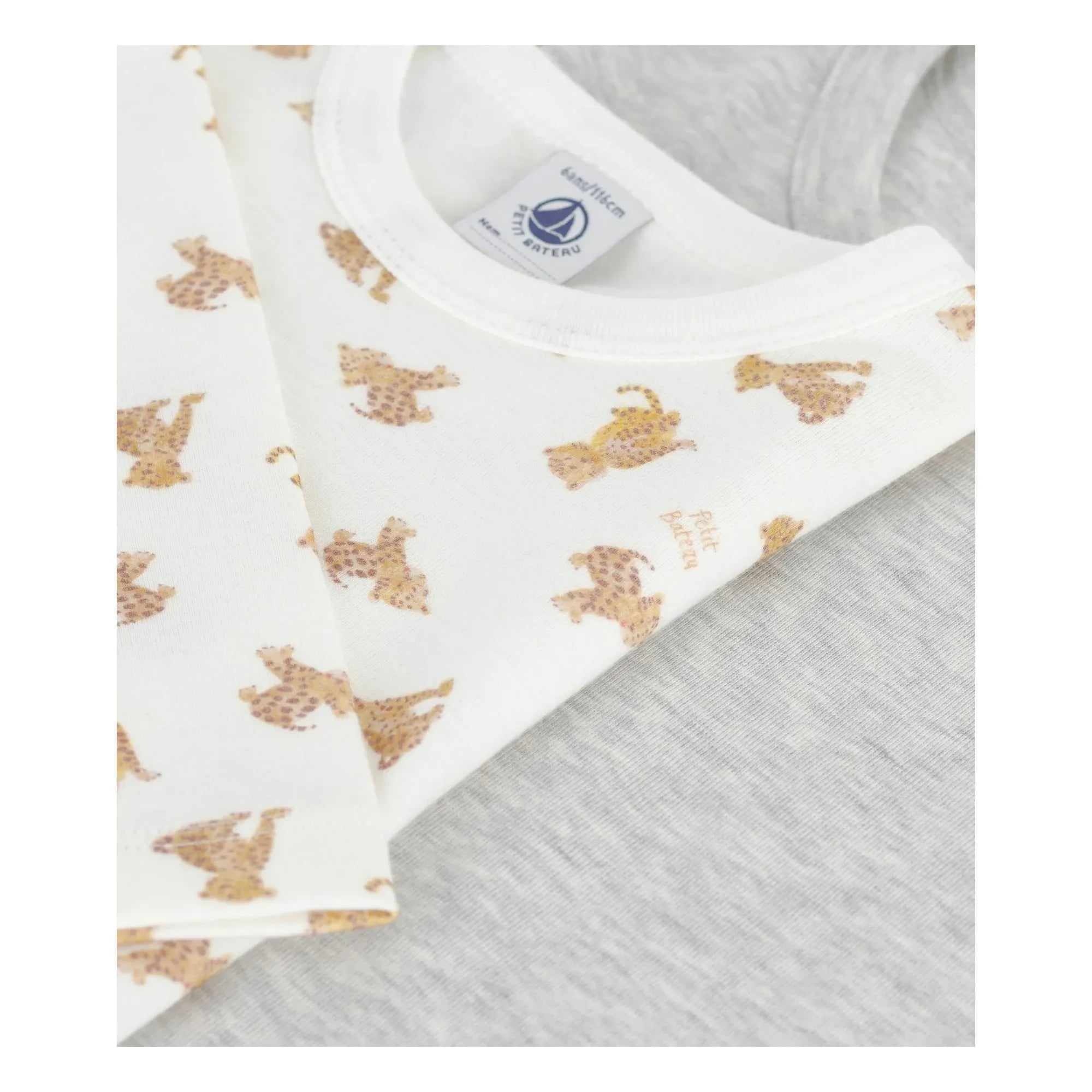 Petit Bateau - 2'li Cheetah Tişört Seti | Beyaz