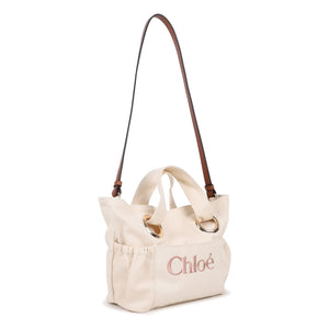 Chloé - Organik Pamuk Logo Tote Çanta | Chalk