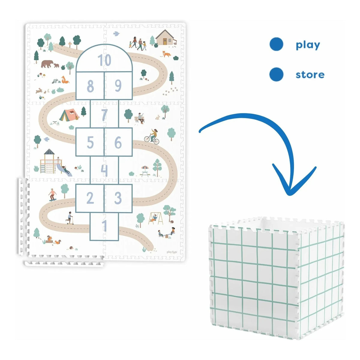 Play and Go - Tiloo modüler oyun matı - Marelle