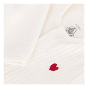 Petit Bateau - Tilk organik pamuk pijama | Ekru