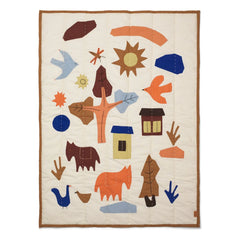 Ferm Living Kids - Village pamuklu battaniye