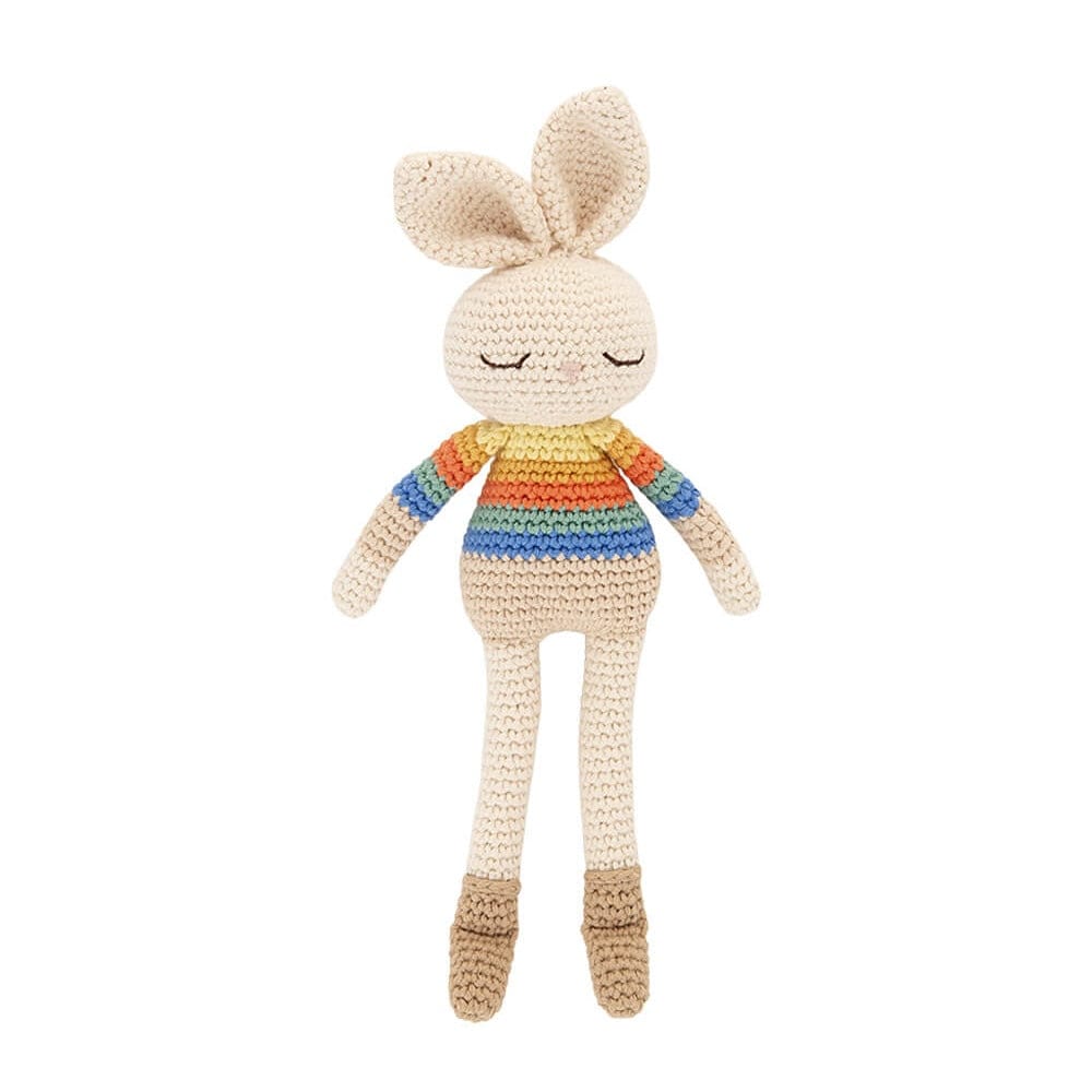 Bonnie Bunny Crochet Toy - Rainbow stripe