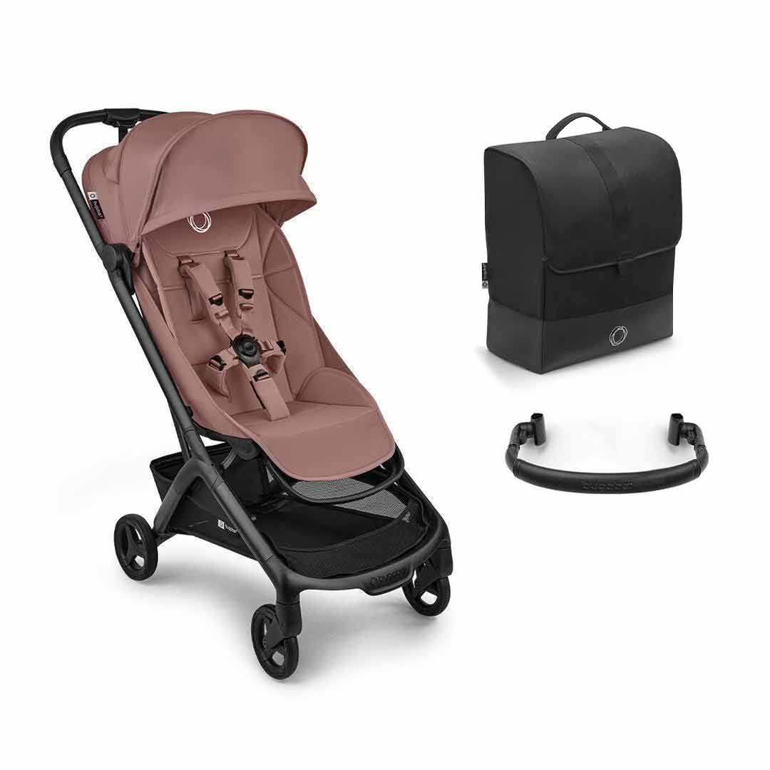 Bugaboo Butterfly 2 Complete Compact Stroller - Dusky Pink-Strollers-Dusky Pink-With Bumper Bar | Natural Baby Shower