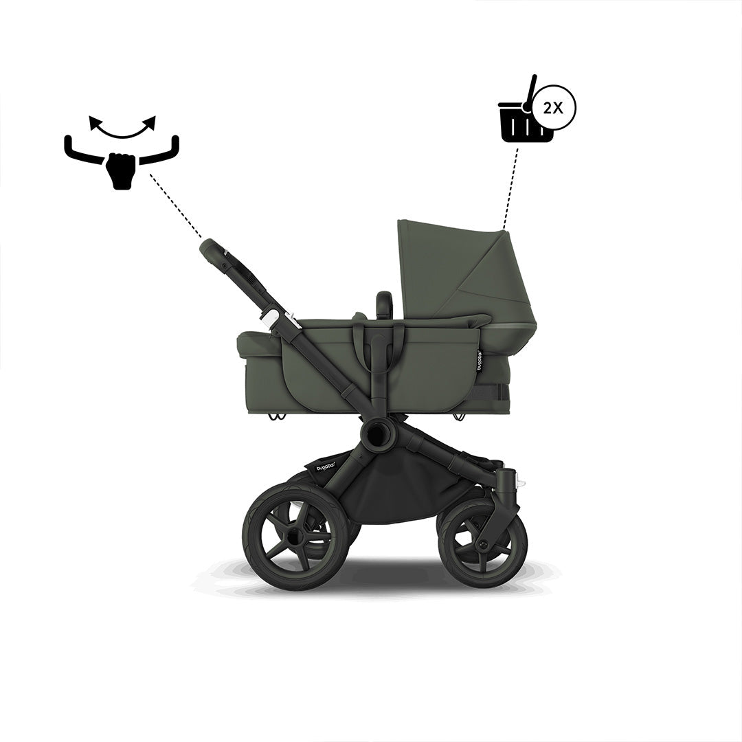 Bugaboo Donkey 5 Mono Complete - Black/Forest Green-Strollers- | Natural Baby Shower
