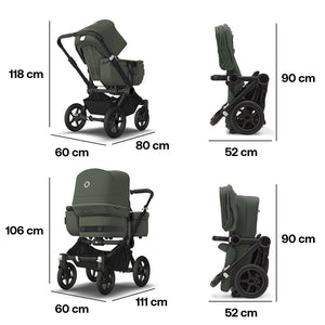 Bugaboo Donkey 5 Mono Complete - Black/Forest Green-Strollers- | Natural Baby Shower