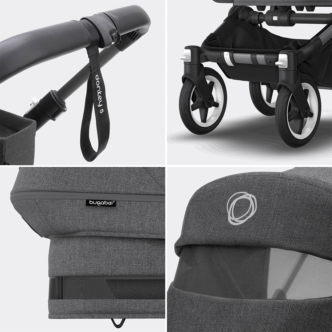 Bugaboo Donkey 5 Mono Complete - Graphite/Grey Melange-Strollers- | Natural Baby Shower