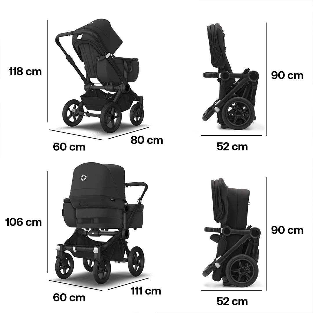 Bugaboo Donkey 5 Mono Complete - Black/Midnight Black-Strollers- | Natural Baby Shower