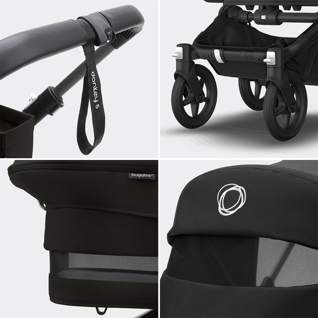 Bugaboo Donkey 5 Mono Complete - Black/Midnight Black-Strollers- | Natural Baby Shower