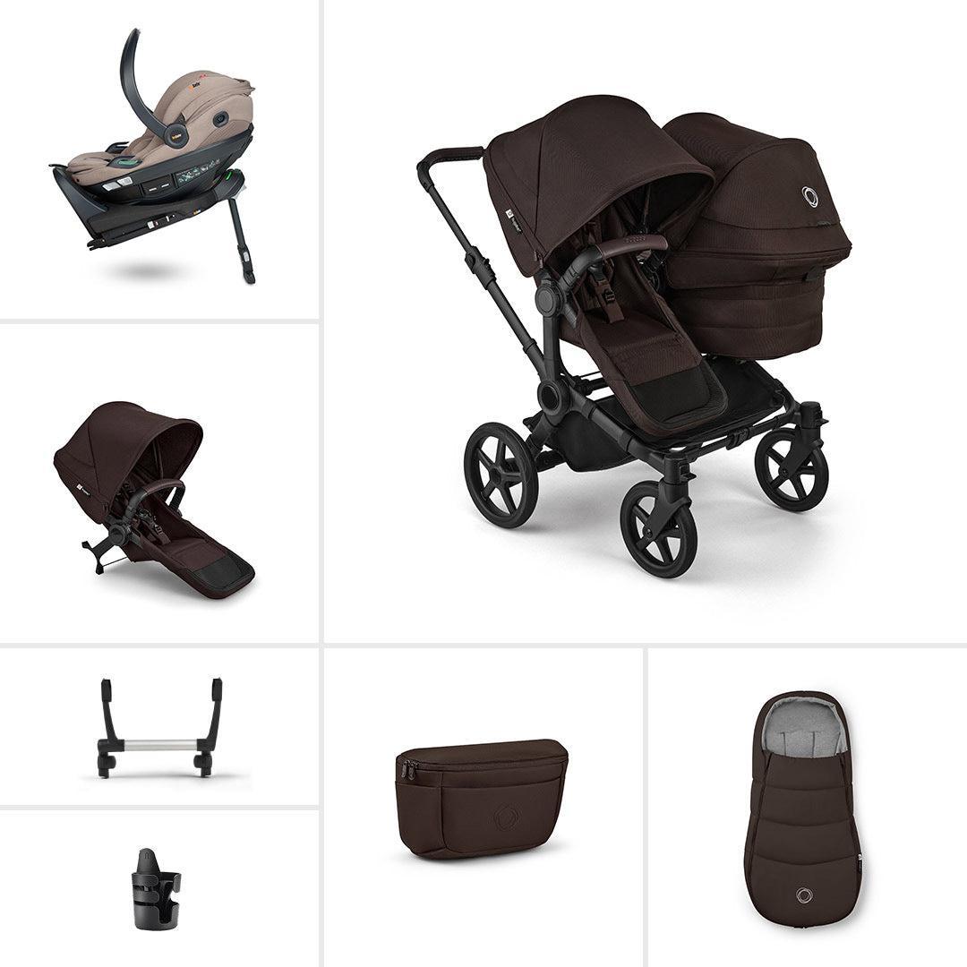 Bugaboo Donkey 6 Double Ultimate Go Beyond 2 Newborn Bundle-Travel Systems-Cocoa Brown- | Natural Baby Shower