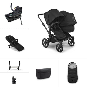 Bugaboo Donkey 6 Double Ultimate Go Beyond 2 Newborn Bundle-Travel Systems-Heritage Black- | Natural Baby Shower