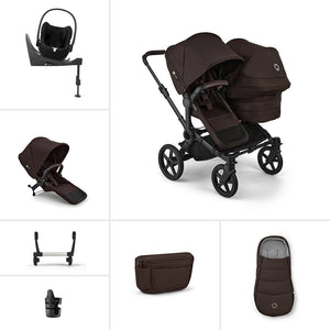 Bugaboo Donkey 6 Double Ultimate Cloud T Newborn Bundle-Travel Systems-Cocoa Brown- | Natural Baby Shower