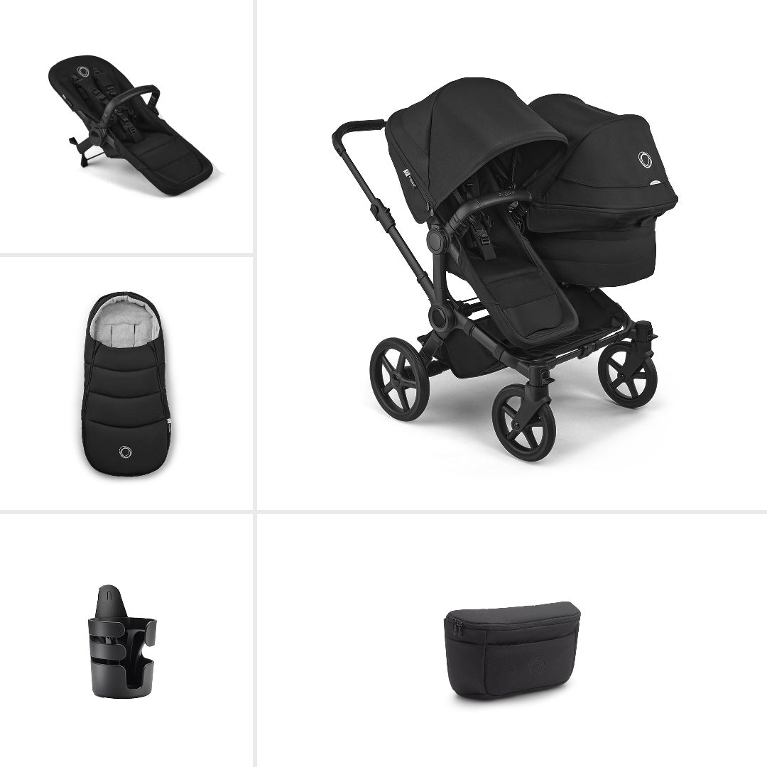 Bugaboo Donkey 6 Double Essential Stroller Bundle-Stroller Bundles-Heritage Black- | Natural Baby Shower