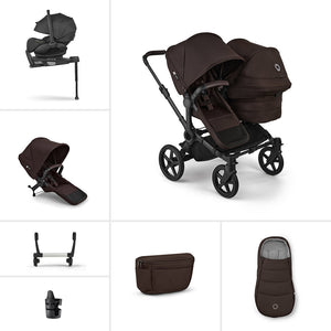 Bugaboo Donkey 6 Double Ultimate Newborn Bundle-Travel Systems-Cocoa Brown- | Natural Baby Shower