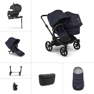 Bugaboo Donkey 6 Double Ultimate Newborn Bundle-Travel Systems-Deep Indigo- | Natural Baby Shower