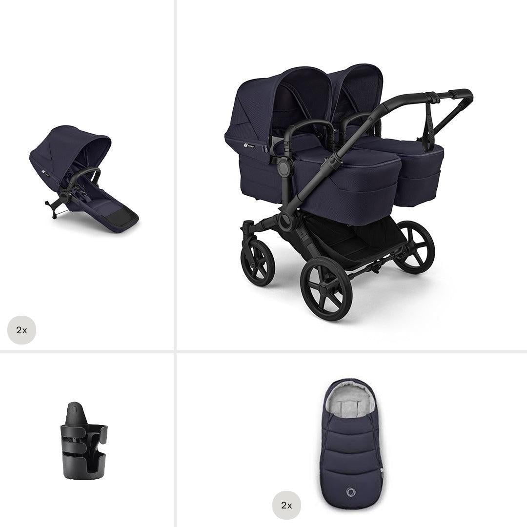 Bugaboo Donkey 6 Twin Essential Stroller Bundle-Stroller Bundles-Deep Indigo- | Natural Baby Shower