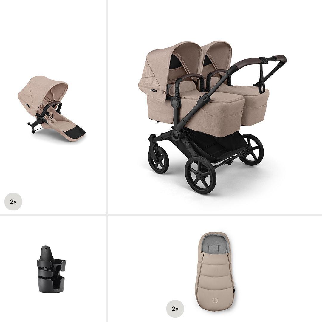 Bugaboo Donkey 6 Twin Essential Stroller Bundle-Stroller Bundles-Desert Taupe- | Natural Baby Shower