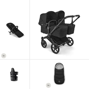 Bugaboo Donkey 6 Twin Essential Stroller Bundle-Stroller Bundles-Heritage Black- | Natural Baby Shower