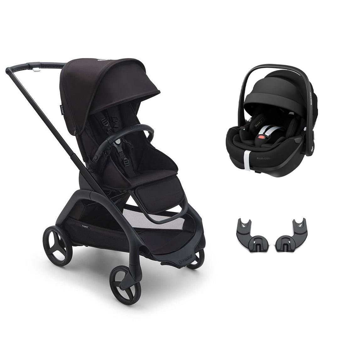 Bugaboo Dragonfly + Pebble 360/360 Pro Travel System - Midnight Black-Travel Systems-Pebble Pro Car Seat-No Carrycot | Natural Baby Shower