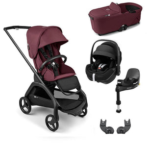 Bugaboo Dragonfly + Pebble 360 Pro 2 Travel System-Travel Systems-Dark Cherry-With Carrycot | Natural Baby Shower