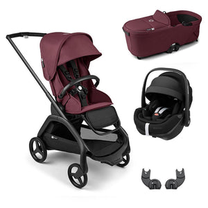 Bugaboo Dragonfly + Pebble 360 Pro 2 Travel System-Travel Systems-Dark Cherry-With Carrycot | Natural Baby Shower