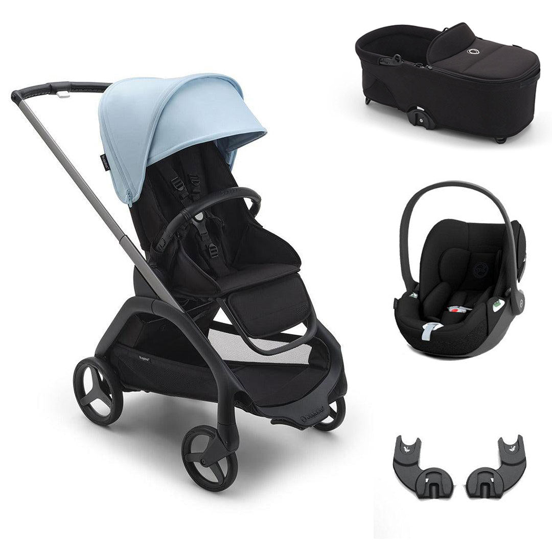 Bugaboo Dragonfly + Cloud T Travel System - Skyline Blue-Travel Systems-No Base-With Carrycot | Natural Baby Shower