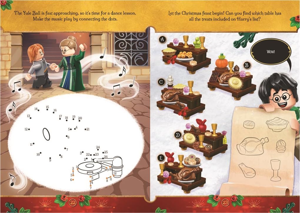 كتب باستر - كتاب نشاط وقصة باللغة الإنجليزية مع دمية شخصية عيد الميلاد السحرية من ليغو هاري بوتر